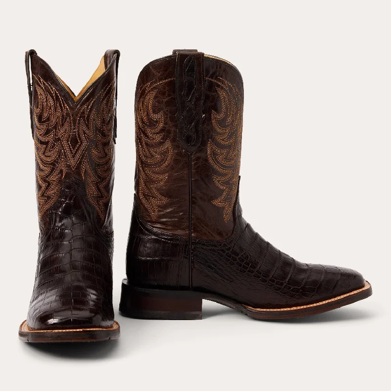 Men's western boots with a rubber sole for traction on various surfacesAces Alligator Boots