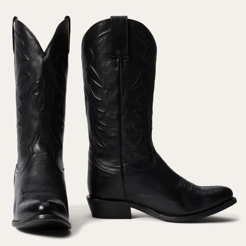 Men's western boots with a scalloped edge and a pull - on strapAmes Corded & Burnished Leather Boot Men's western boots with a scalloped edge and a pull - on strapAmes Corded & Burnished Leather Boot