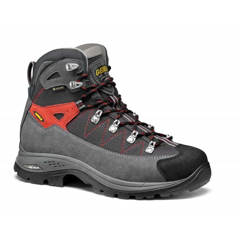 Men's hiking boots with a shock - absorbing insoleAsolo Finder GV ML Womens Hiking Boot - Grey/Gunmetal/Poppy Red Men's hiking boots with a shock - absorbing insoleAsolo Finder GV ML Womens Hiking Boot - Grey/Gunmetal/Poppy Red