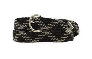 Men's western boots with a scalloped edge and a pull - on strapBlack and Grey Webbed Belt Men's western boots with a scalloped edge and a pull - on strapBlack and Grey Webbed Belt