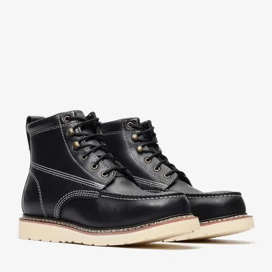 Men's western boots with a leather - wrapped heel and a smooth finishBonanza Frontier Classic 6" Moc Toe Work Boots BA-640 Men's western boots with a leather - wrapped heel and a smooth finishBonanza Frontier Classic 6" Moc Toe Work Boots BA-640