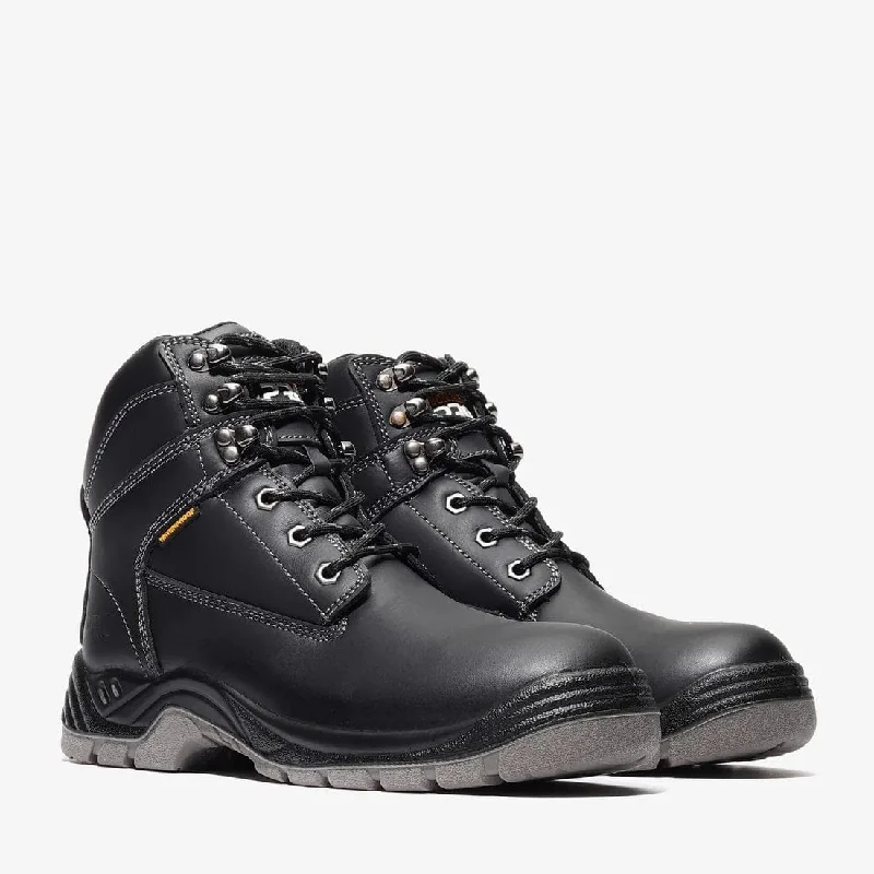 Men's western boots with a leather sole and a heel guardBonanza Titan PRO 6" Plain Toe Work Boots - Black Men's western boots with a leather sole and a heel guardBonanza Titan PRO 6" Plain Toe Work Boots - Black