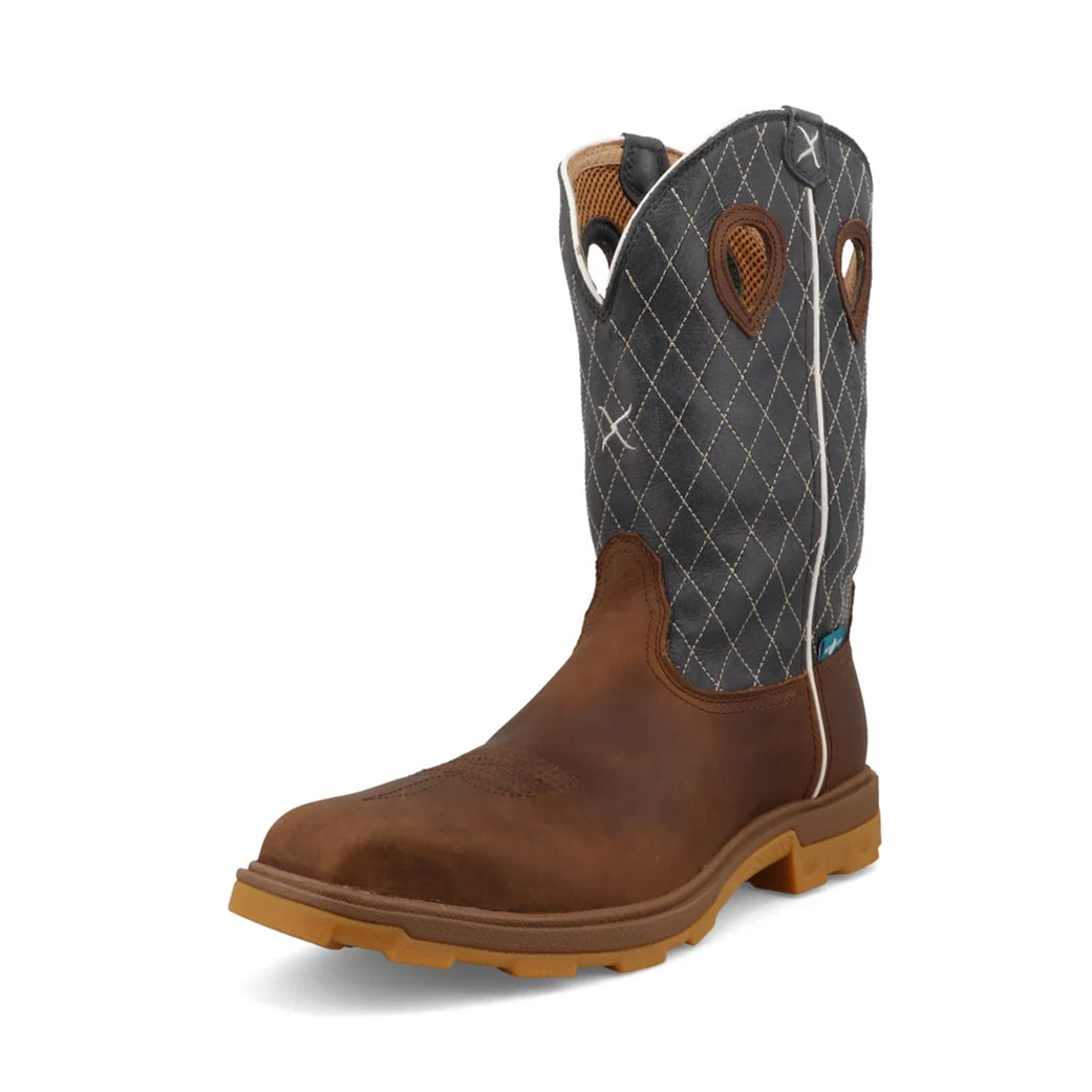 Men's genuine leather western boots with a snake - skin inlayTwisted X Men's Ultralite X Work Boot Men's genuine leather western boots with a snake - skin inlayTwisted X Men's Ultralite X Work Boot