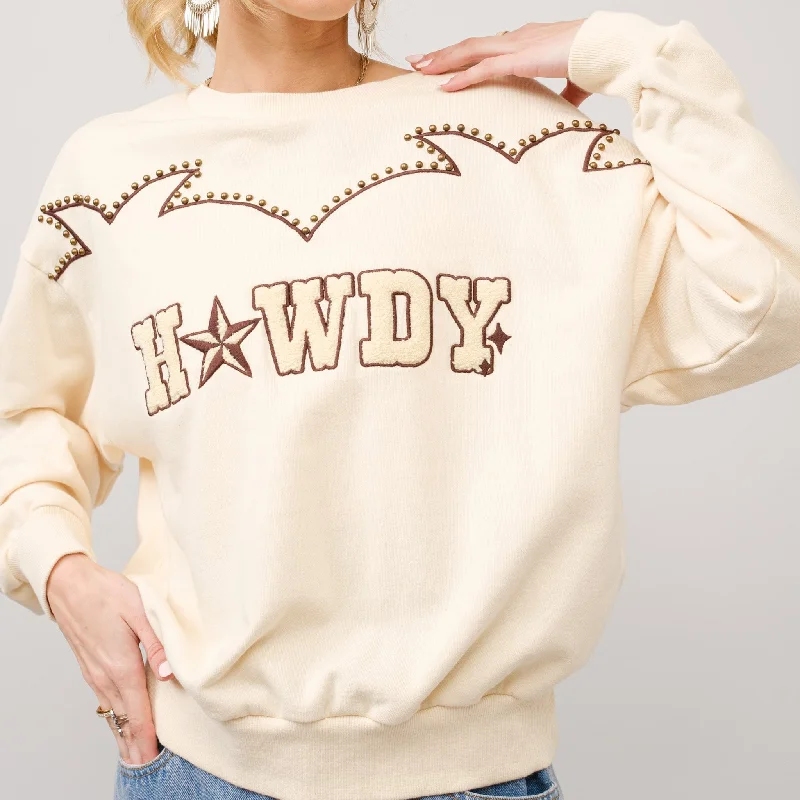 Men's western boots with a suede shaft and a leather soleBlue B Women's Cream Boot Stitch Howdy Sweatshirt Men's western boots with a suede shaft and a leather soleBlue B Women's Cream Boot Stitch Howdy Sweatshirt