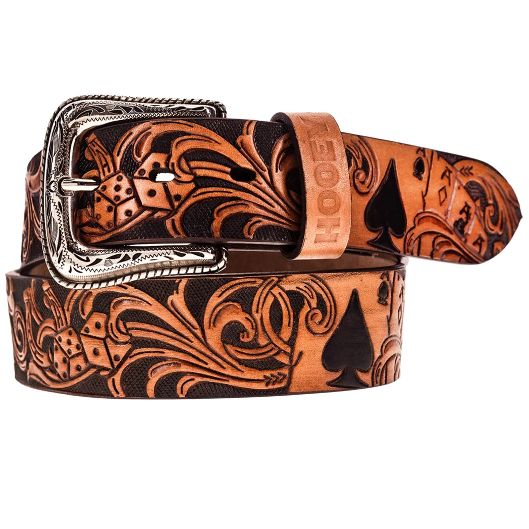 Men's western boots with a concho - studded strap and a pointed toeHooey Gambler Brown & Black Filigree Belt Men's western boots with a concho - studded strap and a pointed toeHooey Gambler Brown & Black Filigree Belt