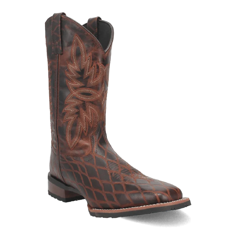 Men's western boots with a high - quality leather upper and a suede liningGRID LEATHER BOOT Men's western boots with a high - quality leather upper and a suede liningGRID LEATHER BOOT