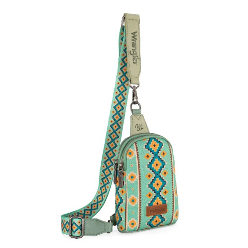 Men's western boots with a concho - studded strap and a pointed toeWrangler Green Aztec Crossbody Purse Men's western boots with a concho - studded strap and a pointed toeWrangler Green Aztec Crossbody Purse