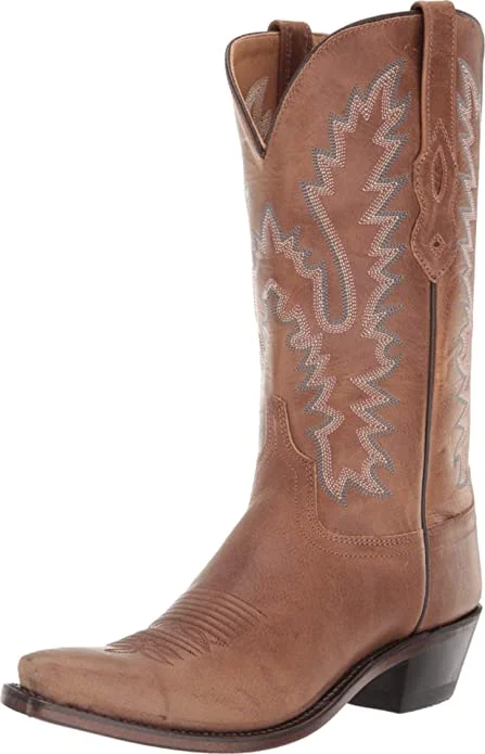Men's western boots with a decorative inlay on the toe and heelLf1512 Kayla Tan Fry Narrow Foot Men's western boots with a decorative inlay on the toe and heelLf1512 Kayla Tan Fry Narrow Foot