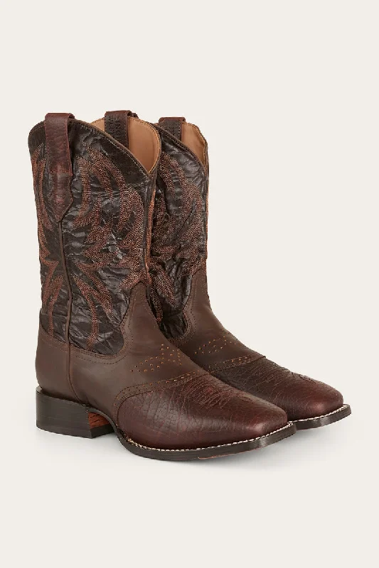 Men's western boots with a silver - toned hardware and accentsLongreach Mens Saddle Boot - Coffee Men's western boots with a silver - toned hardware and accentsLongreach Mens Saddle Boot - Coffee