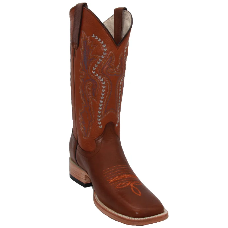 Men's western boots with a leather - wrapped heel and a smooth finishMen's Genuine Leather Square Toe Cowboy Boot Men's western boots with a leather - wrapped heel and a smooth finishMen's Genuine Leather Square Toe Cowboy Boot