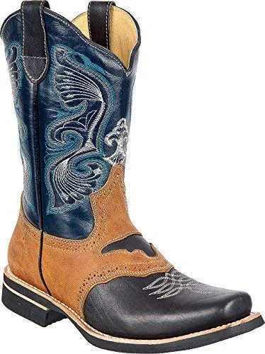 Men's western boots with a suede shaft and a leather soleMen's Square Toe Leather Western Cowboy Boot Men's western boots with a suede shaft and a leather soleMen's Square Toe Leather Western Cowboy Boot