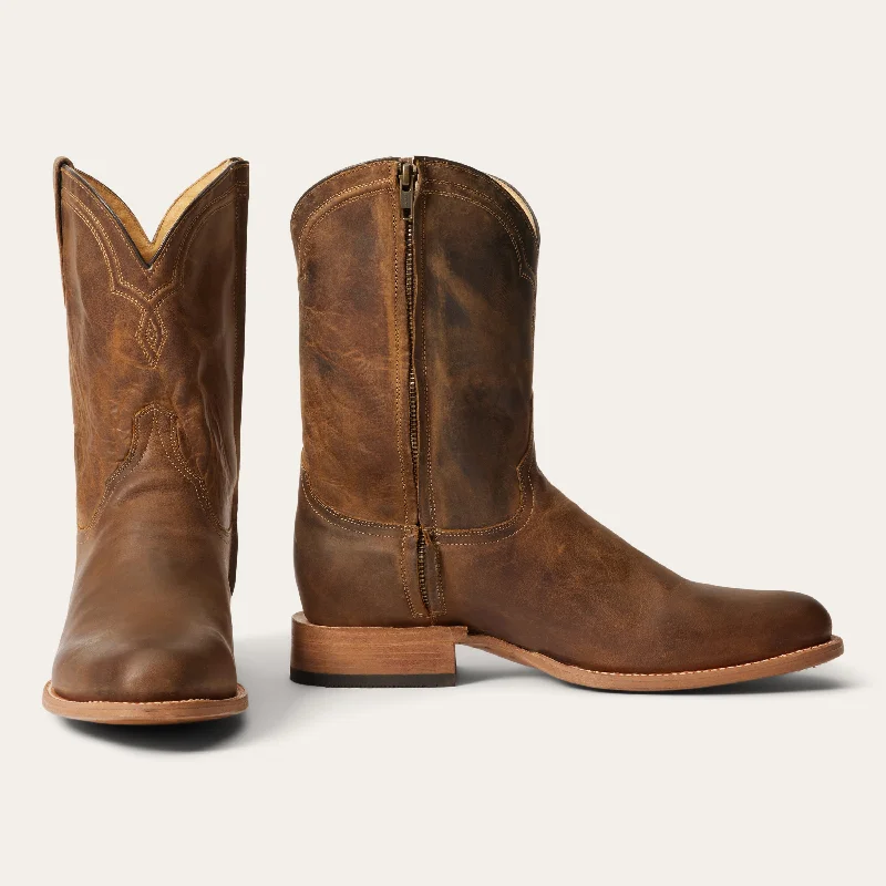 Men's western boots with a decorative concho belt and buckleRancher Zip Roper