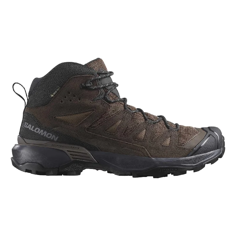Men's hiking boots with a lug sole for grip on uneven terrainX Ultra 360 Mid Leather Gore-Tex - Dark Earth Men's hiking boots with a lug sole for grip on uneven terrainX Ultra 360 Mid Leather Gore-Tex - Dark Earth