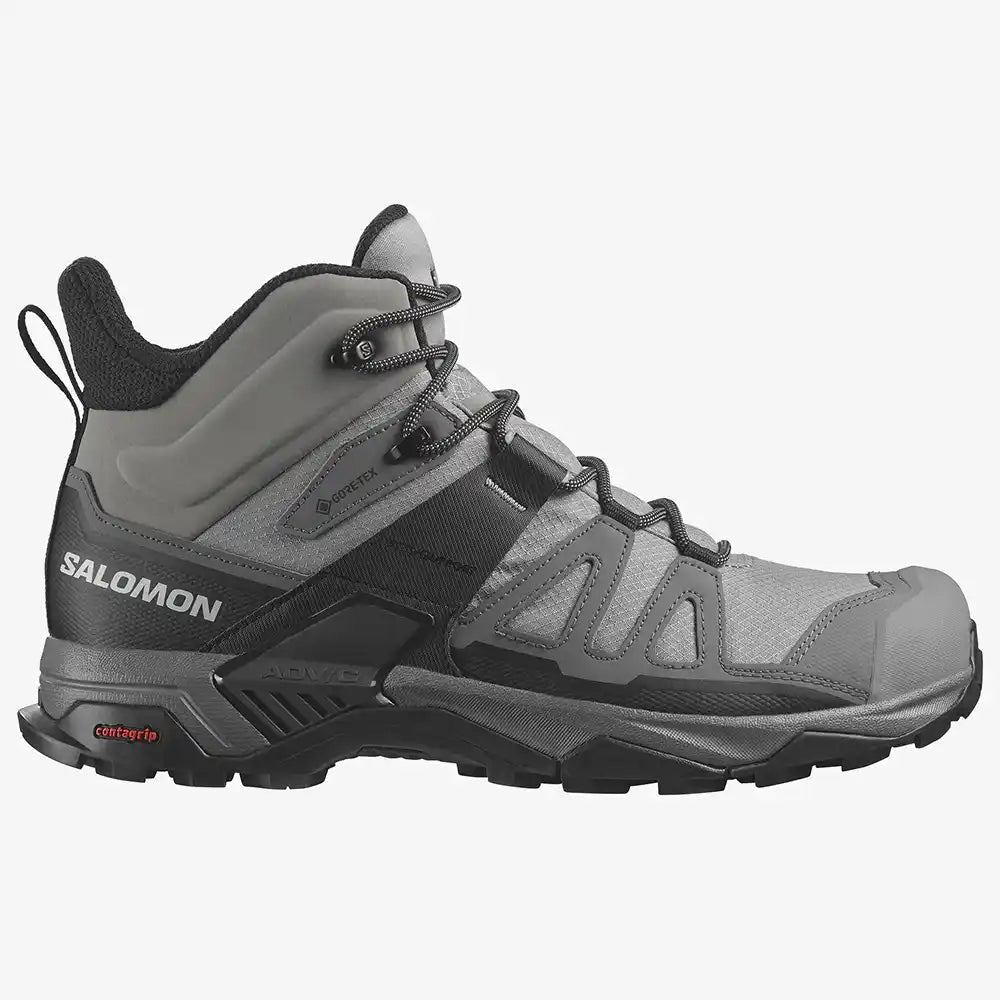 Men's hiking boots with a tough outer shellSalomon X Ultra 4 Mid GTX Mens Hiking Boot - Sharkskin/Quiet Shade/Black
