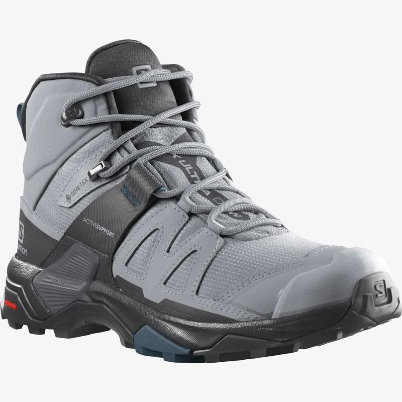 Men's hiking boots with a removable insole for customizationSalomon X Ultra 4 MID GTX Womens Hiking Boot - Quarry Black Legion Blue Men's hiking boots with a removable insole for customizationSalomon X Ultra 4 MID GTX Womens Hiking Boot - Quarry Black Legion Blue