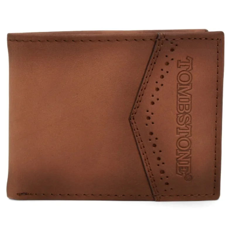 Men's western boots with a concho - studded strap and a pointed toeTombstone Genuine Leather Wallet Brown TOM-W238 Men's western boots with a concho - studded strap and a pointed toeTombstone Genuine Leather Wallet Brown TOM-W238