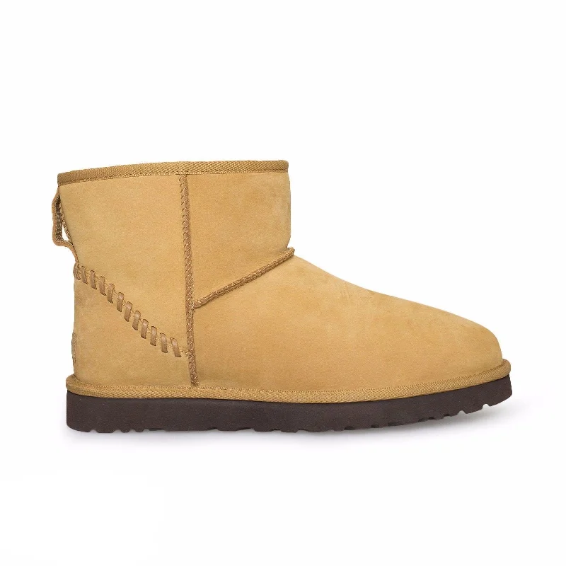 Men's monk - strap winter boots for a sophisticated touchUGG Mini Stitch Wheat Boots Men's monk - strap winter boots for a sophisticated touchUGG Mini Stitch Wheat Boots