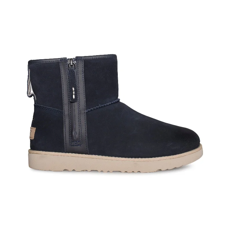 Men's adjustable - fit winter boots with lacing systems for custom comfortUGG Classic Mini Zip Waterproof True Navy Boots - Men's Men's adjustable - fit winter boots with lacing systems for custom comfortUGG Classic Mini Zip Waterproof True Navy Boots - Men's
