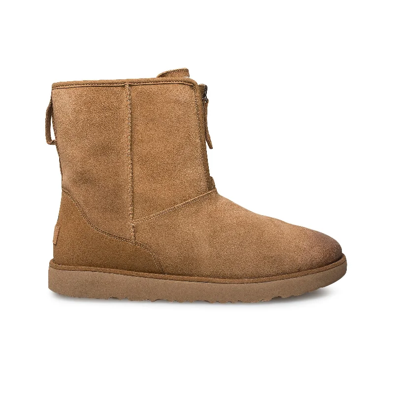 Men's monk - strap winter boots for a sophisticated touchUGG Classic Short Front Zip Waterproof Chestnut Boots - Men's Men's monk - strap winter boots for a sophisticated touchUGG Classic Short Front Zip Waterproof Chestnut Boots - Men's