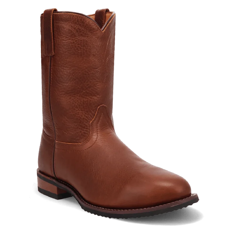 Men's western boots with a scalloped edge and a pull - on strapVAUGHN LEATHER BOOT