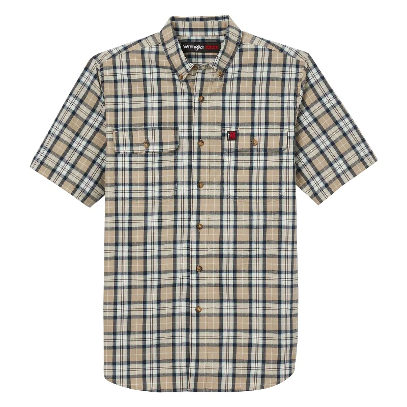 Men's western boots with a tooled leather design on the shaftWrangler® Riggs Workwear® Foreman Plaid Shirt - Tan Men's western boots with a tooled leather design on the shaftWrangler® Riggs Workwear® Foreman Plaid Shirt - Tan