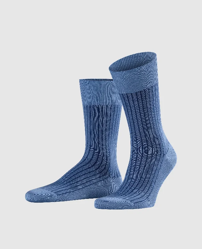 Men's boat shoes with a flexible sole for easy movementFalke Oxford Stripe Men Socks - Dusty Blue Men's boat shoes with a flexible sole for easy movementFalke Oxford Stripe Men Socks - Dusty Blue
