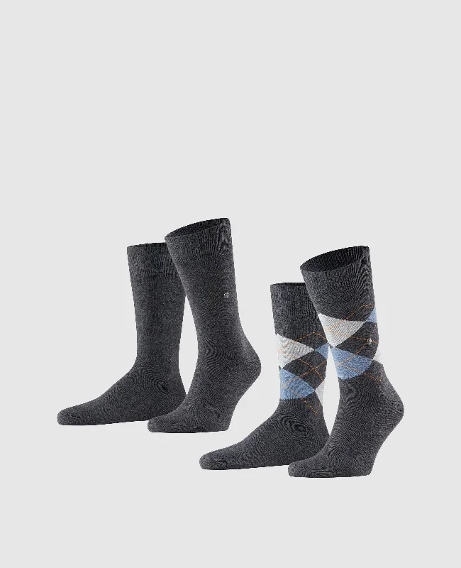 Men's boat shoes with a rubber outsole for durabilityBurlington Everyday 2-Pack Men's Socks - Anthracite Melange