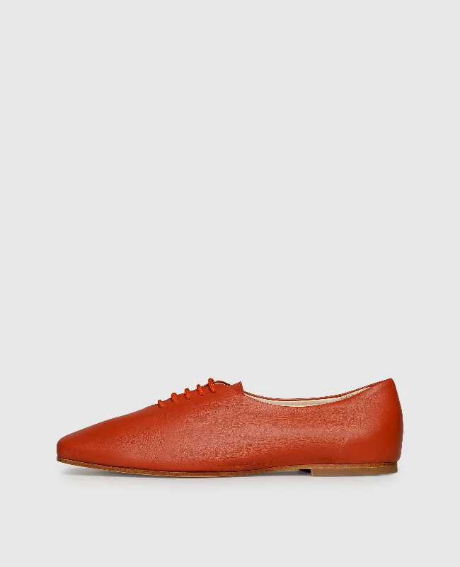 Men's leather boat shoes with a non - slip soleAudrey PW - Red