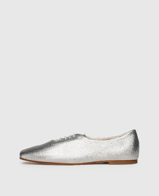 Men's boat shoes with a removable insoleAudrey PW - Silver
