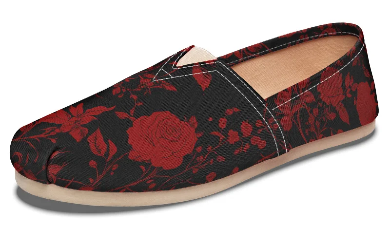 Men's work - appropriate espadrilles for a laid - back officeBlood Rose Romance Espadrilles - Lightweight Canvas Slip-Ons with Elastic V for Easy Comfort Men's work - appropriate espadrilles for a laid - back officeBlood Rose Romance Espadrilles - Lightweight Canvas Slip-Ons with Elastic V for Easy Comfort