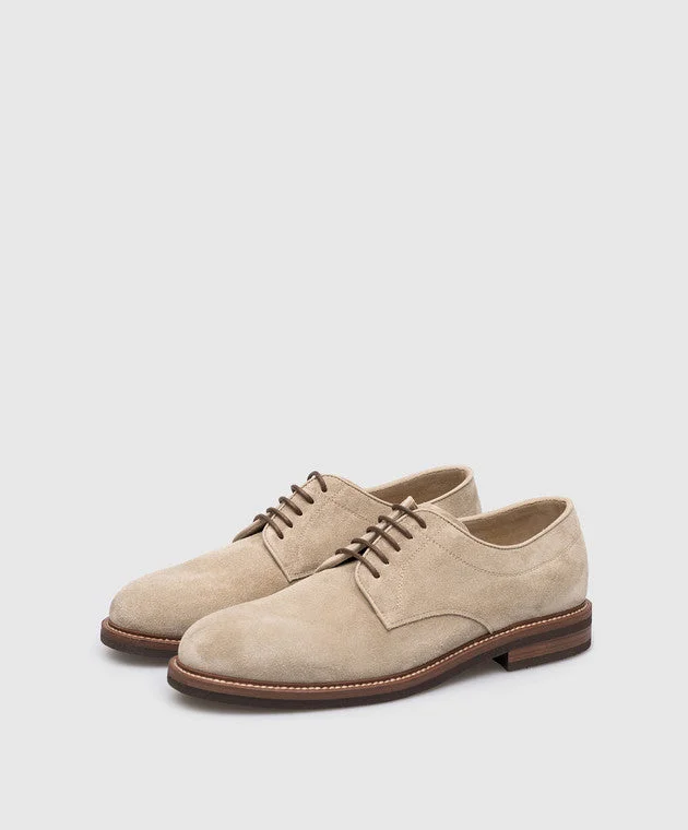Brogue - style men's formal shoes for a sophisticated lookBrunello Cucinelli Mens Suede Derbies in Brown Brogue - style men's formal shoes for a sophisticated lookBrunello Cucinelli Mens Suede Derbies in Brown