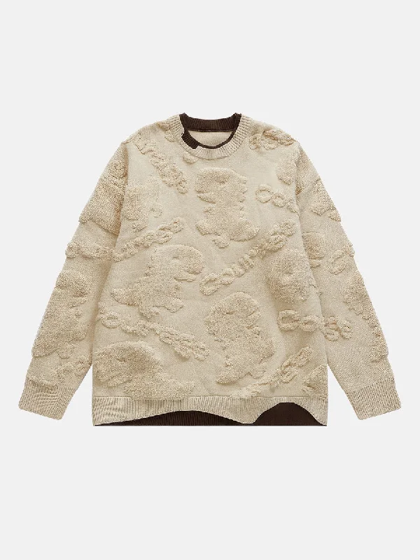 Men's formal shoes with a smooth leather finishDinosaur Jacquard Faux Two Piece Sweater Men's formal shoes with a smooth leather finishDinosaur Jacquard Faux Two Piece Sweater