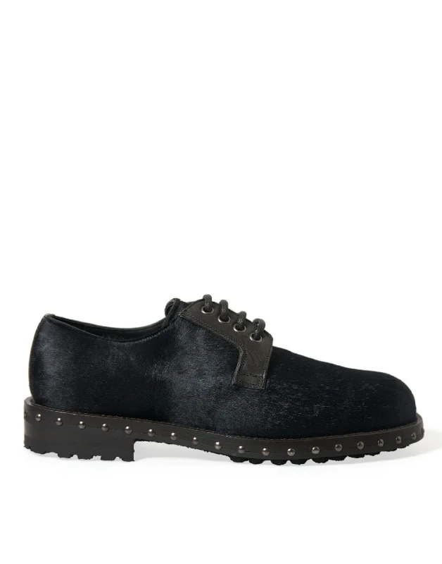 Men's formal shoes with a pointed toe for a stylish lookDolce & Gabbana Elegant Calf Fur Derby Men's Shoes Men's formal shoes with a pointed toe for a stylish lookDolce & Gabbana Elegant Calf Fur Derby Men's Shoes