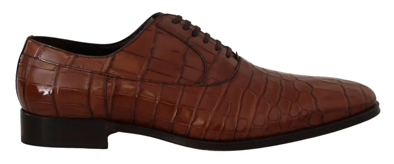 Men's formal shoes with a smooth leather finishDolce & Gabbana Elegant Exotic Crocodile Leather Formal Men's Shoes Men's formal shoes with a smooth leather finishDolce & Gabbana Elegant Exotic Crocodile Leather Formal Men's Shoes