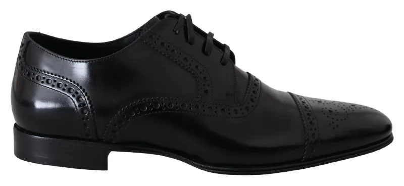 Men's formal shoes with a buckle closureDolce & Gabbana Elegant  Leather Formal Derby Men's Shoes