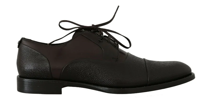 Men's formal shoes with a contrast stitching detailDolce & Gabbana Elegant Leather Formal Men's Lace-ups Men's formal shoes with a contrast stitching detailDolce & Gabbana Elegant Leather Formal Men's Lace-ups