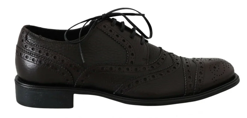 Men's formal shoes with a pointed toe for a stylish lookDolce & Gabbana Elegant Wingtip Derby Dress Men's Shoes Men's formal shoes with a pointed toe for a stylish lookDolce & Gabbana Elegant Wingtip Derby Dress Men's Shoes