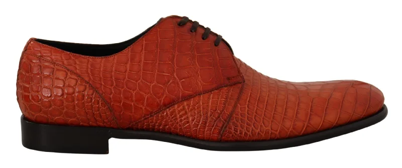 Men's formal shoes with a contrast stitching detailDolce & Gabbana Exotic Croc Leather Laceup Dress Men's Shoes Men's formal shoes with a contrast stitching detailDolce & Gabbana Exotic Croc Leather Laceup Dress Men's Shoes