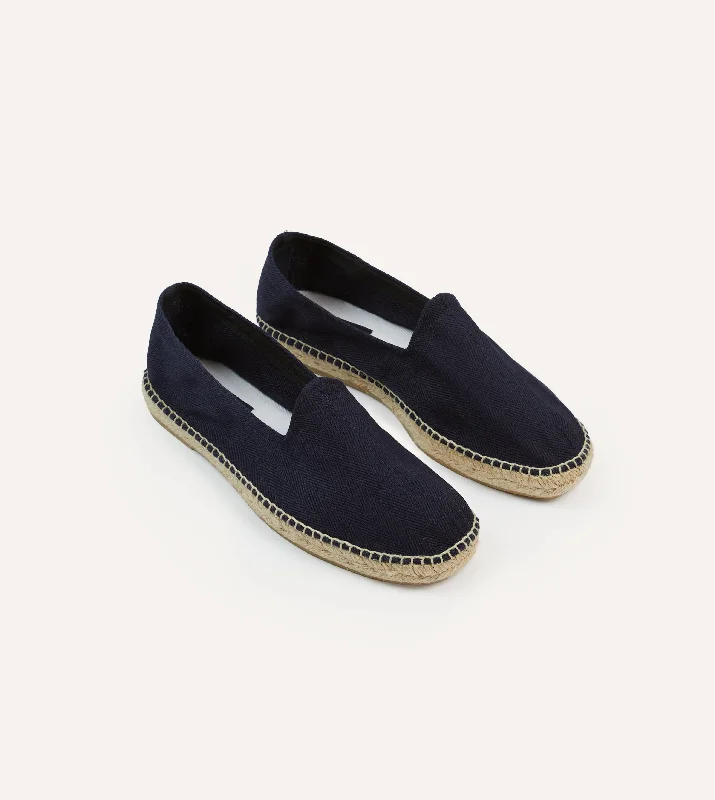 Men's lightweight espadrilles for easy movementNavy Herringbone Cotton Espadrilles Men's lightweight espadrilles for easy movementNavy Herringbone Cotton Espadrilles