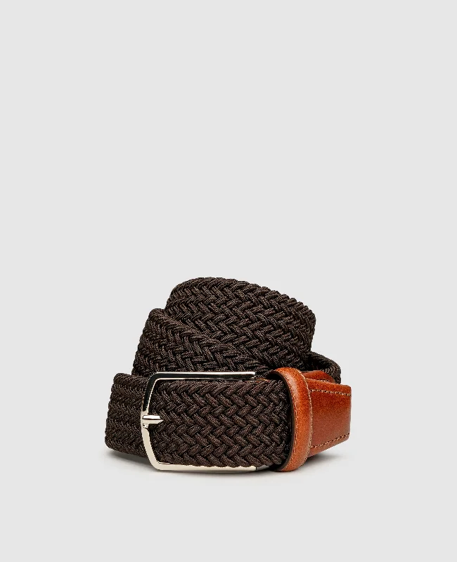 Low - top men's boat shoes for a sleek appearanceBraided Belt - Dark Brown