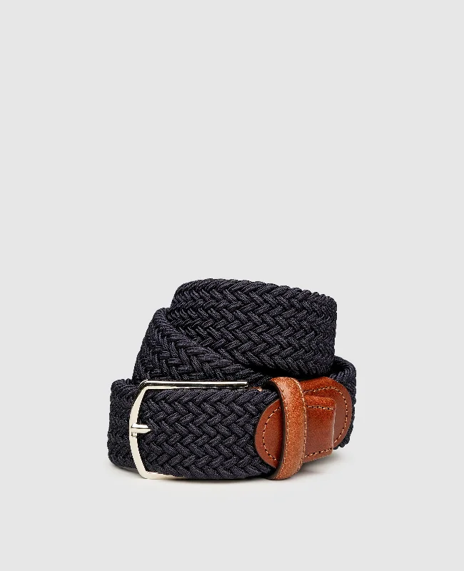 Men's boat shoes with a contrast stitchingBraided Belt - Dark Grey