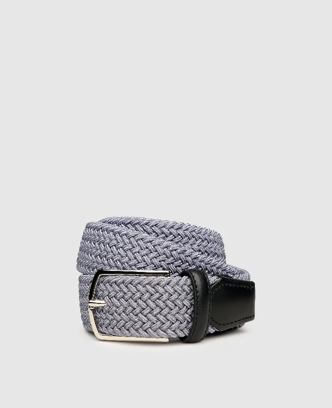 Suede men's boat shoes for a softer textureBraided Belt - Light Grey