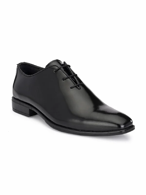 Men's formal shoes with a wingtip designHITZ3311 Men's Black Leather Formal  Lace-Up Shoes
