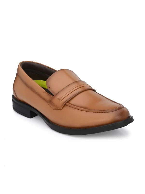 Men's formal shoes with a smooth leather finishHitz Men's Tan Leather Slip On Formal Shoes Men's formal shoes with a smooth leather finishHitz Men's Tan Leather Slip On Formal Shoes