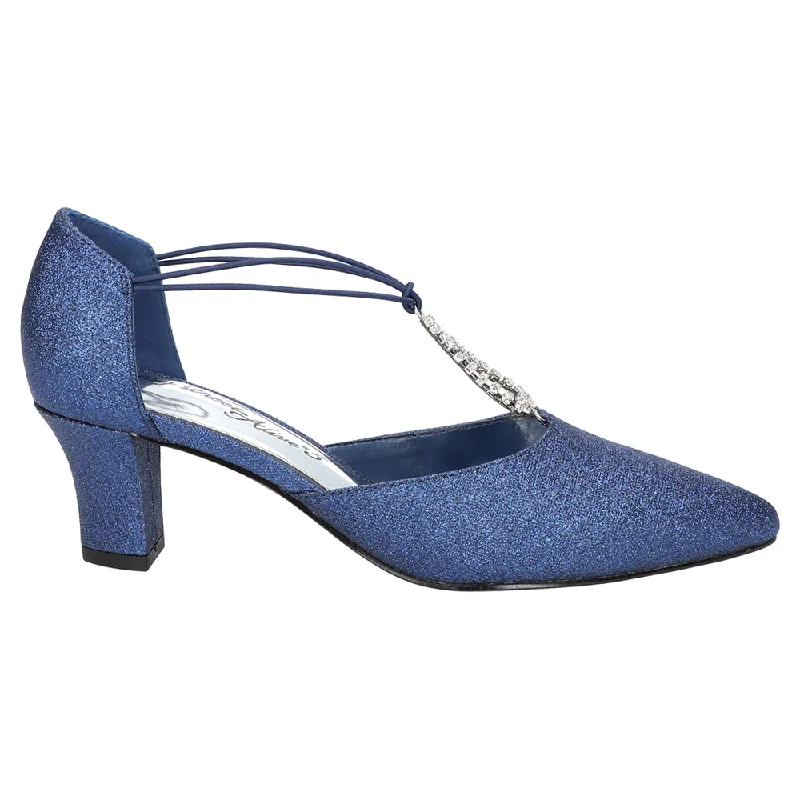 Men's formal shoes with a contrast stitching detailMoonlight Rhinestone Pointed Toe T-Strap Pumps Men's formal shoes with a contrast stitching detailMoonlight Rhinestone Pointed Toe T-Strap Pumps