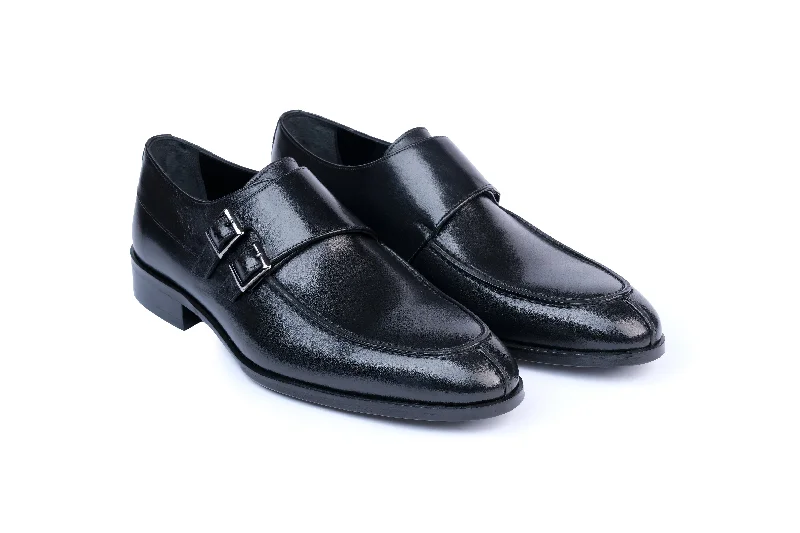 Men's formal shoes in a black or brown leatherRodos Double Monk
