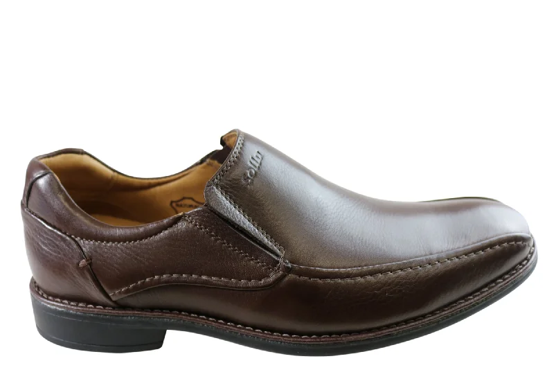 Men's formal shoes with a lace - up closureSollu Woodley Mens Leather Comfort Slip On Dress Shoes Made In Brazil