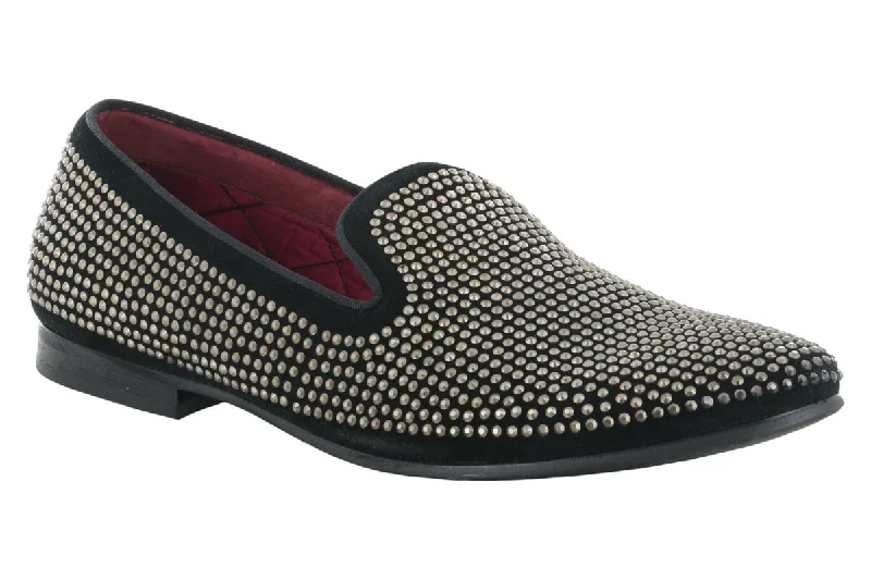 Men's formal shoes with a contrast stitching detailSteve Madden Caviarr Silver Rhinestone Loafer Men's formal shoes with a contrast stitching detailSteve Madden Caviarr Silver Rhinestone Loafer