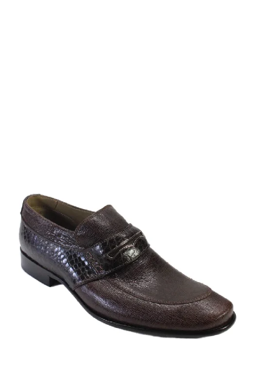 Men's formal shoes in a black or brown leatherTardini Mens Alligator Skin Textured Moccasin Loafers Brown Men's formal shoes in a black or brown leatherTardini Mens Alligator Skin Textured Moccasin Loafers Brown