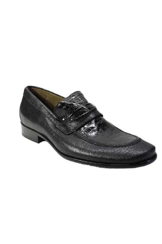 Men's formal shoes with a classic silhouetteTardini Mens Black Saffiano Leather Genuine American Alligator Shoes Men's formal shoes with a classic silhouetteTardini Mens Black Saffiano Leather Genuine American Alligator Shoes